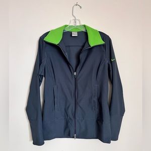 Nike Dri Track Suit Size Medium 8-10 Small 4-6 Gray & Green Poly/ Spandex